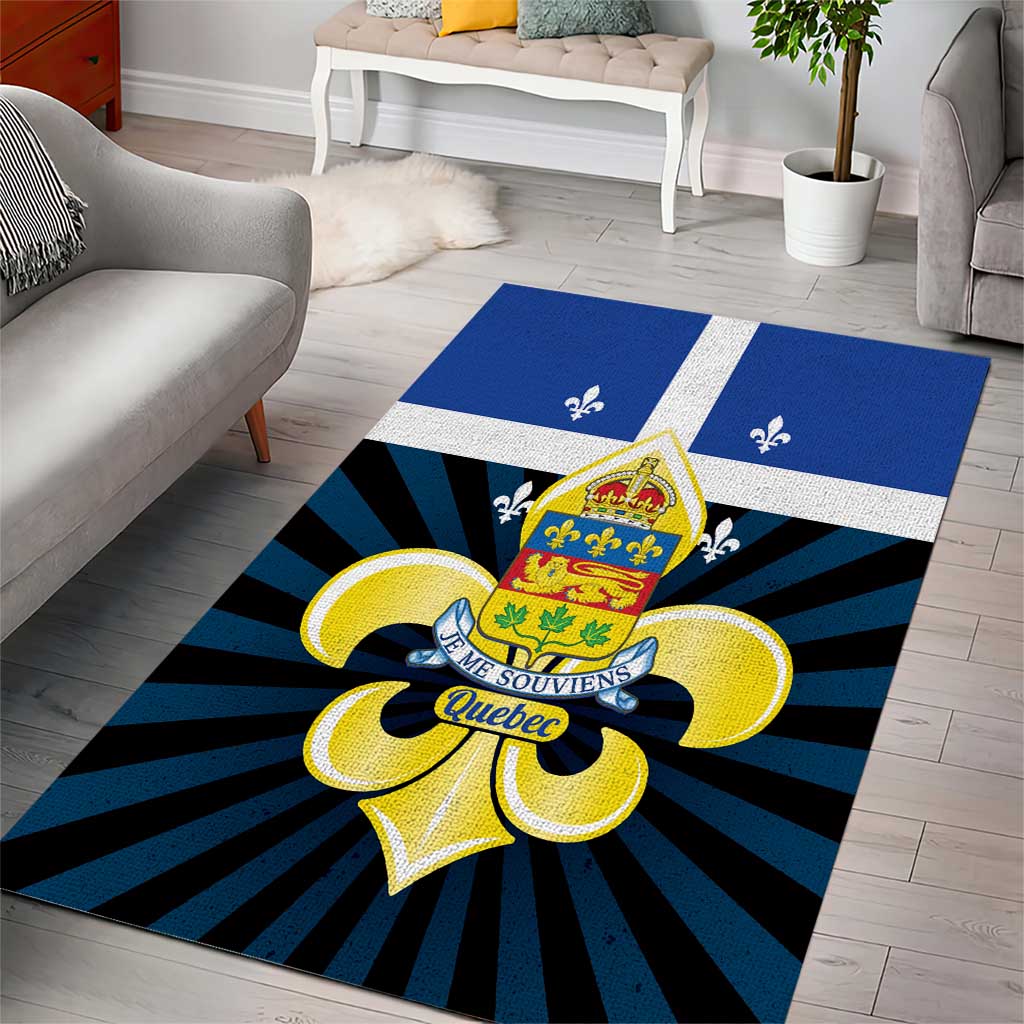 Quebec Canada Province Area Rug Fleur De Lis Coat Of Arms