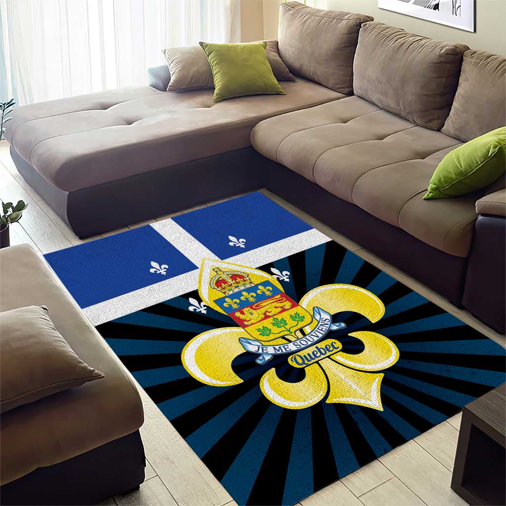 Quebec Canada Province Area Rug Fleur De Lis Coat Of Arms