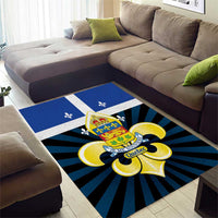 Quebec Canada Province Area Rug Fleur De Lis Coat Of Arms