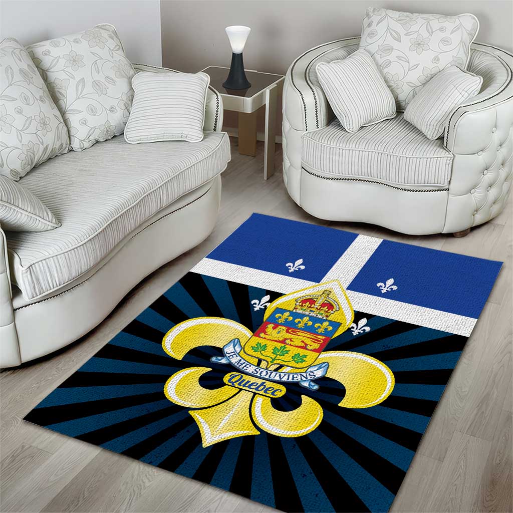 Quebec Canada Province Area Rug Fleur De Lis Coat Of Arms