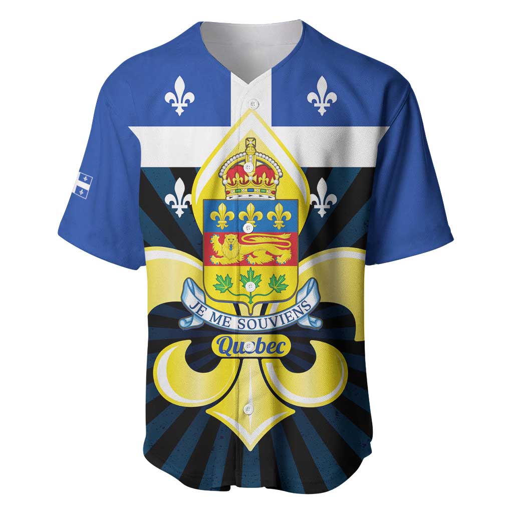 Quebec Canada Province Baseball Jersey Fleur De Lis Coat Of Arms