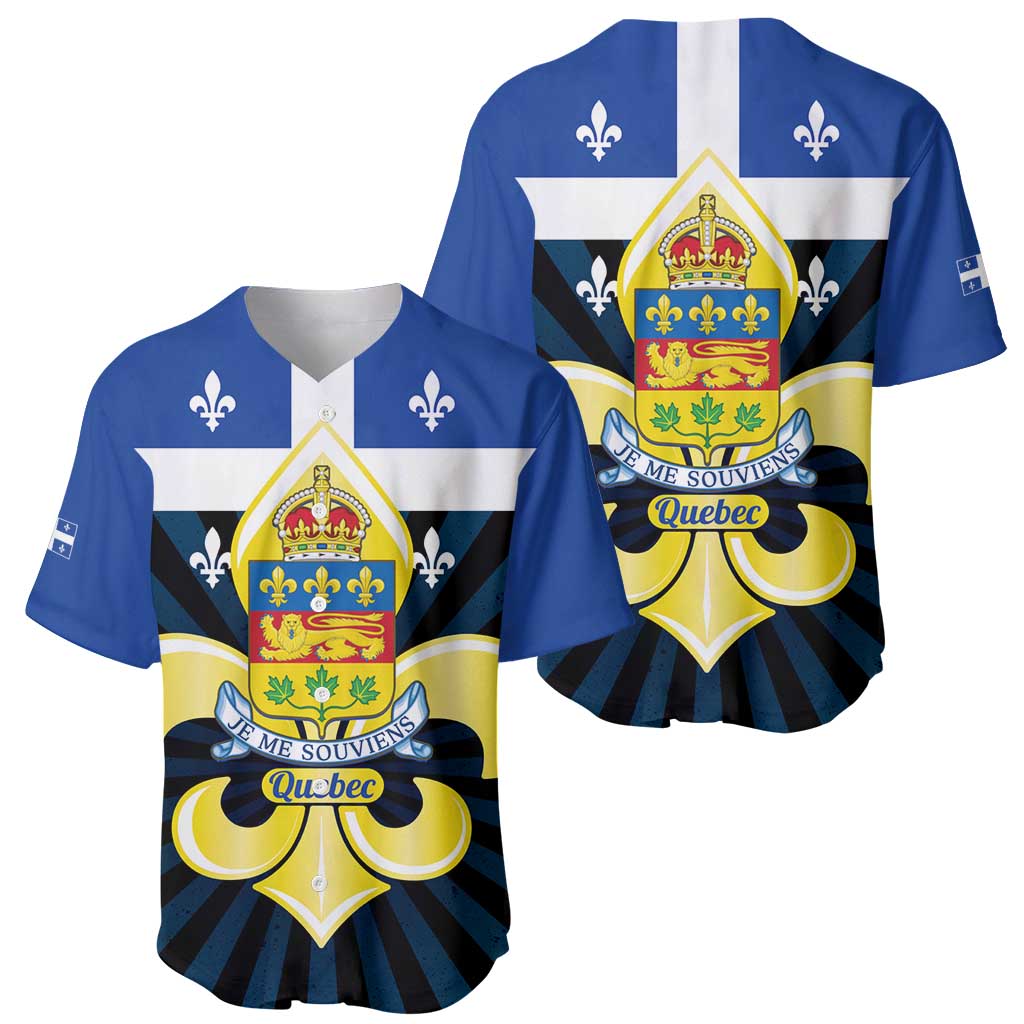 Quebec Canada Province Baseball Jersey Fleur De Lis Coat Of Arms