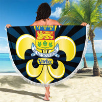 Quebec Canada Province Beach Blanket Fleur De Lis Coat Of Arms