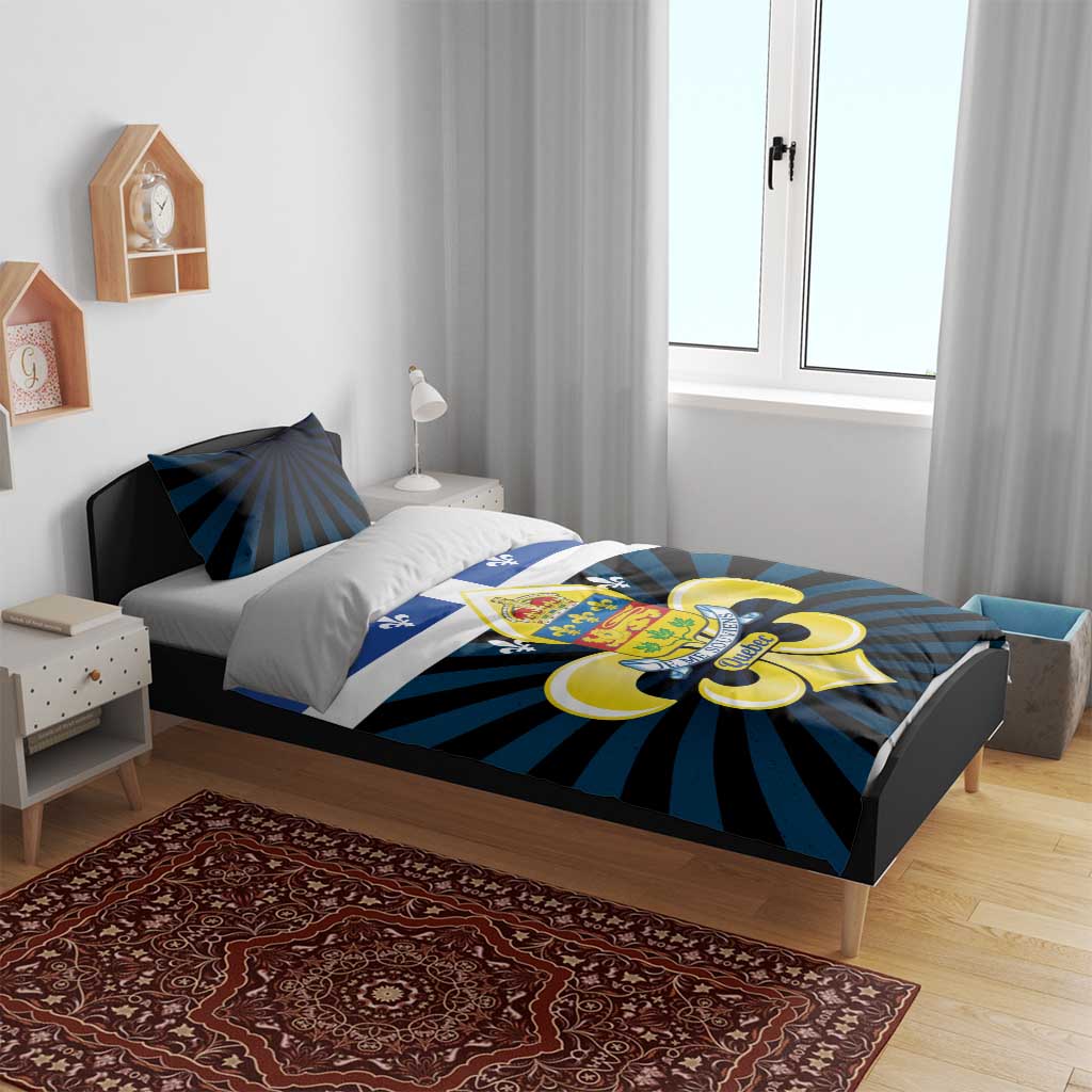 Quebec Canada Province Bedding Set Fleur De Lis Coat Of Arms