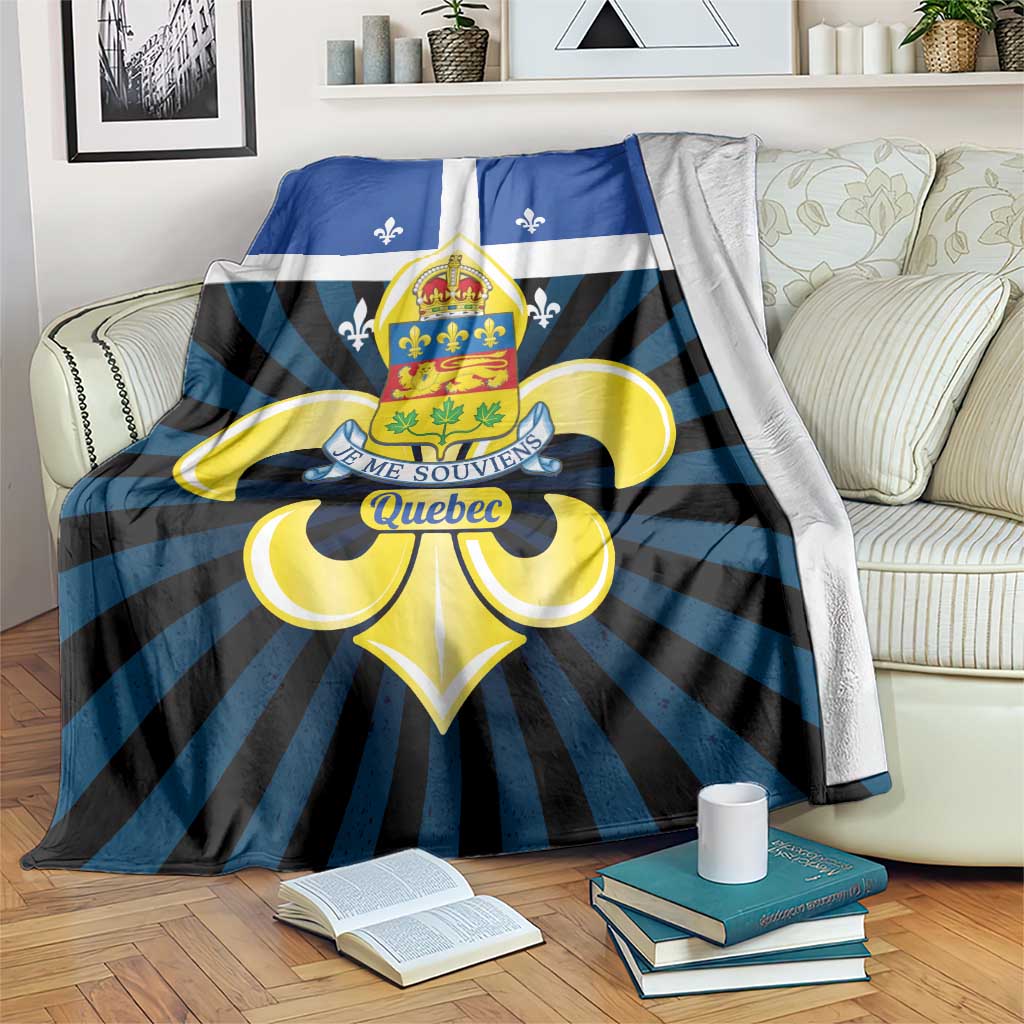 Quebec Canada Province Blanket Fleur De Lis Coat Of Arms