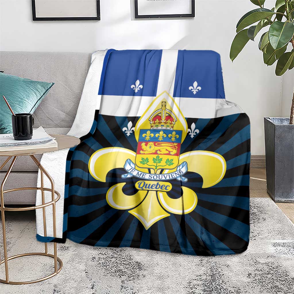 Quebec Canada Province Blanket Fleur De Lis Coat Of Arms