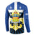Quebec Canada Province Button Sweatshirt Fleur De Lis Coat Of Arms