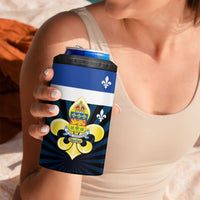 Quebec Canada Province 4 in 1 Can Cooler Tumbler Fleur De Lis Coat Of Arms