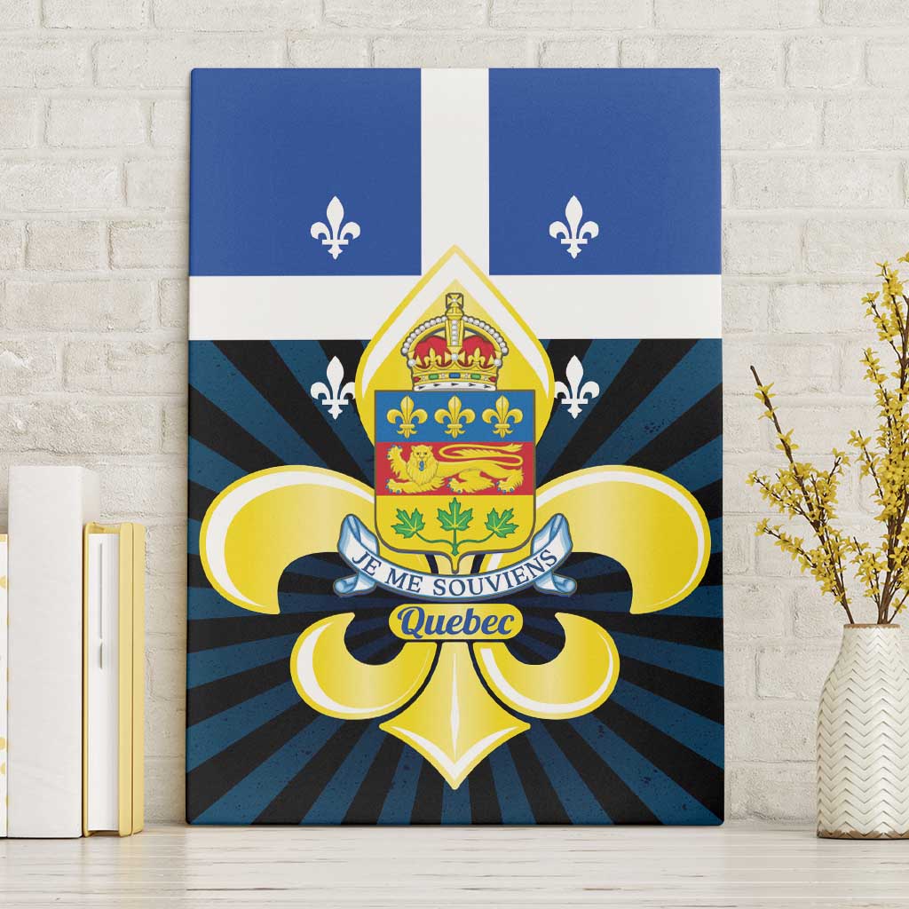 Quebec Canada Province Canvas Wall Art Fleur De Lis Coat Of Arms