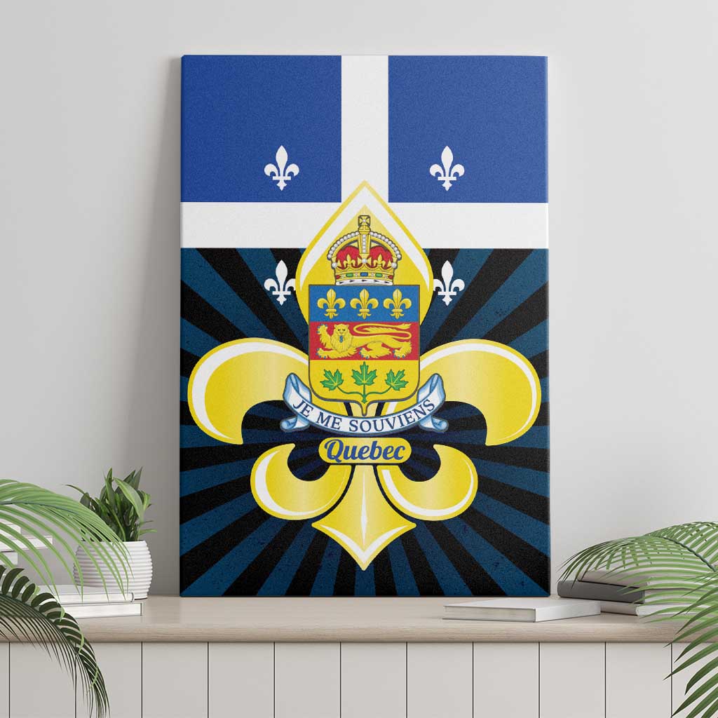 Quebec Canada Province Canvas Wall Art Fleur De Lis Coat Of Arms