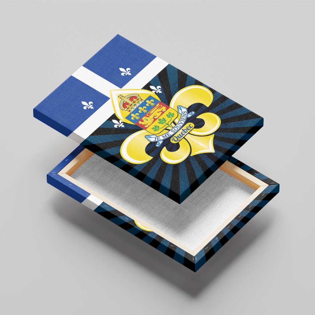 Quebec Canada Province Canvas Wall Art Fleur De Lis Coat Of Arms