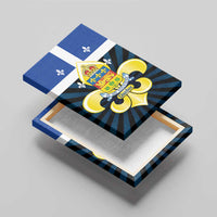 Quebec Canada Province Canvas Wall Art Fleur De Lis Coat Of Arms
