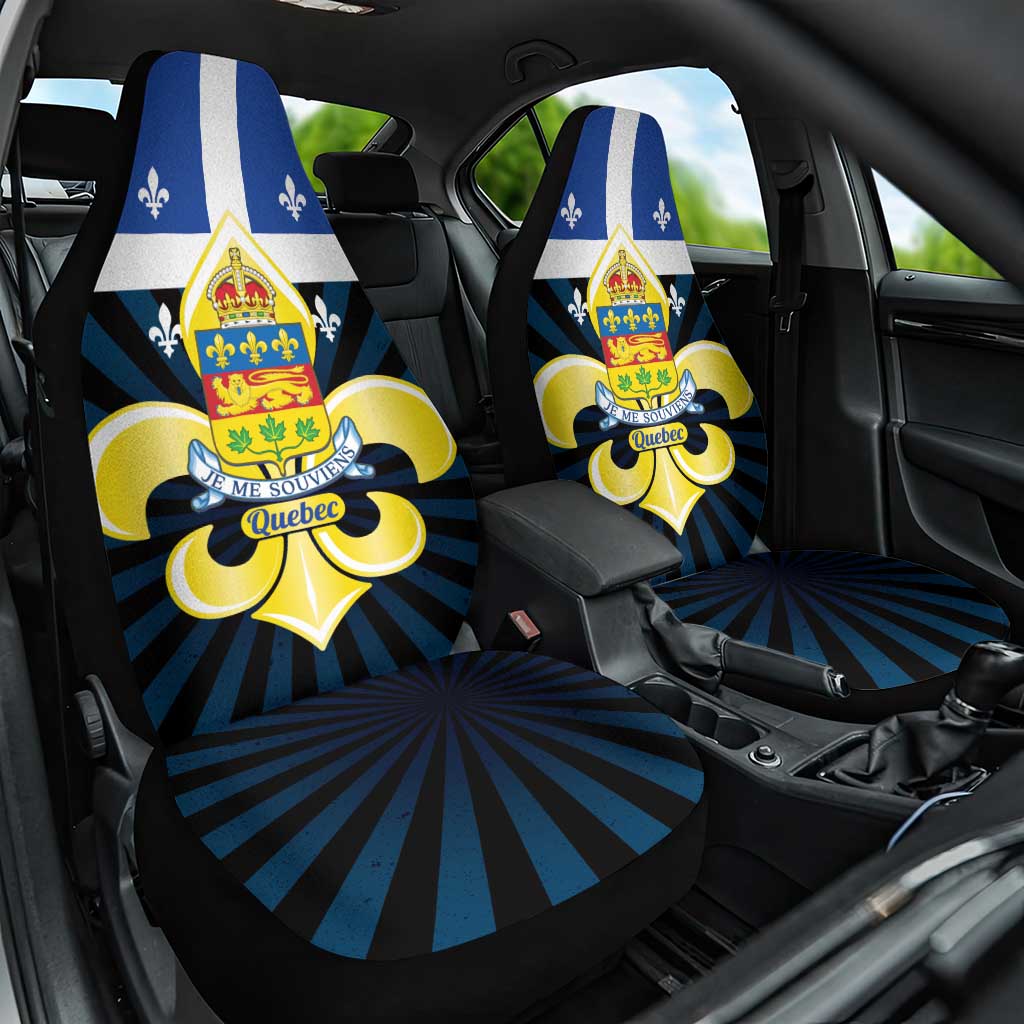 Quebec Canada Province Car Seat Cover Fleur De Lis Coat Of Arms