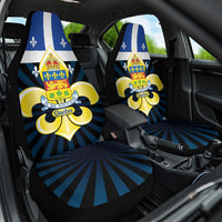 Quebec Canada Province Car Seat Cover Fleur De Lis Coat Of Arms