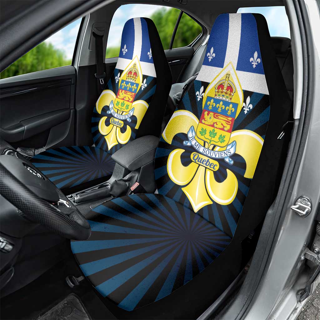 Quebec Canada Province Car Seat Cover Fleur De Lis Coat Of Arms