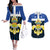 Quebec Canada Province Couples Matching Off The Shoulder Long Sleeve Dress and Hawaiian Shirt Fleur De Lis Coat Of Arms