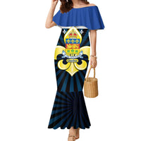 Quebec Canada Province Family Matching Mermaid Dress and Hawaiian Shirt Fleur De Lis Coat Of Arms