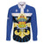 Quebec Canada Province Family Matching Off The Shoulder Long Sleeve Dress and Hawaiian Shirt Fleur De Lis Coat Of Arms