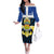 Quebec Canada Province Family Matching Off The Shoulder Long Sleeve Dress and Hawaiian Shirt Fleur De Lis Coat Of Arms
