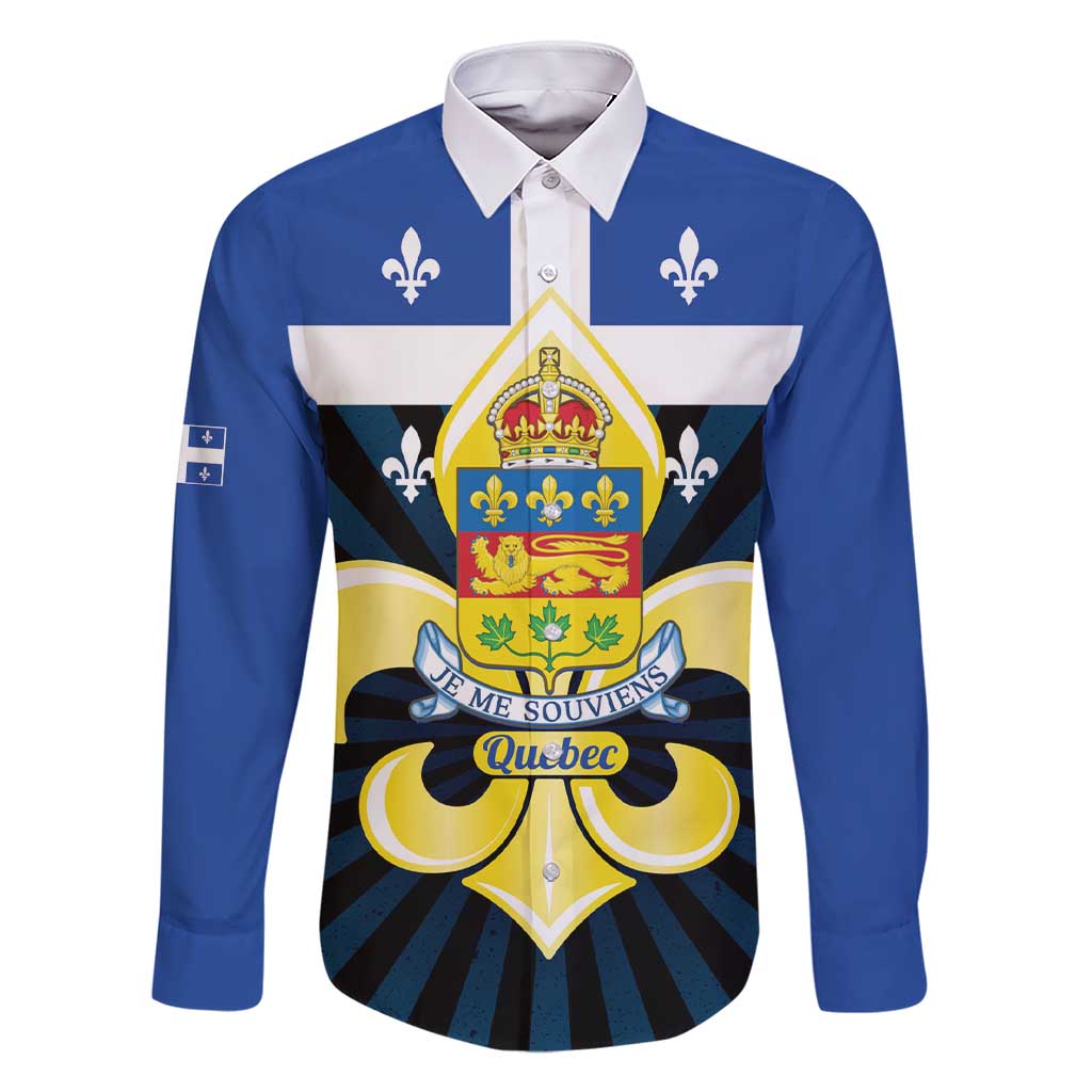 Quebec Canada Province Family Matching Short Sleeve Bodycon Dress and Hawaiian Shirt Fleur De Lis Coat Of Arms