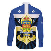 Quebec Canada Province Family Matching Short Sleeve Bodycon Dress and Hawaiian Shirt Fleur De Lis Coat Of Arms
