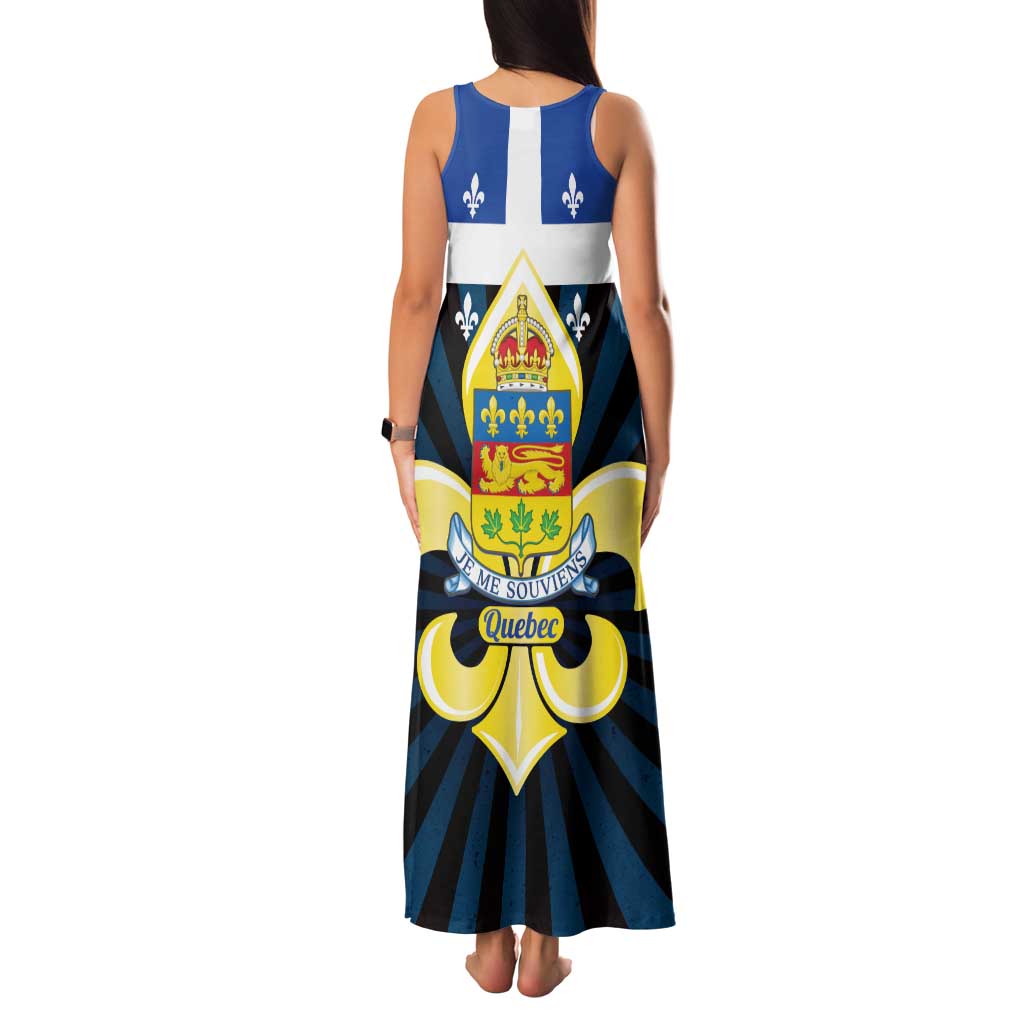 Quebec Canada Province Family Matching Tank Maxi Dress and Hawaiian Shirt Fleur De Lis Coat Of Arms