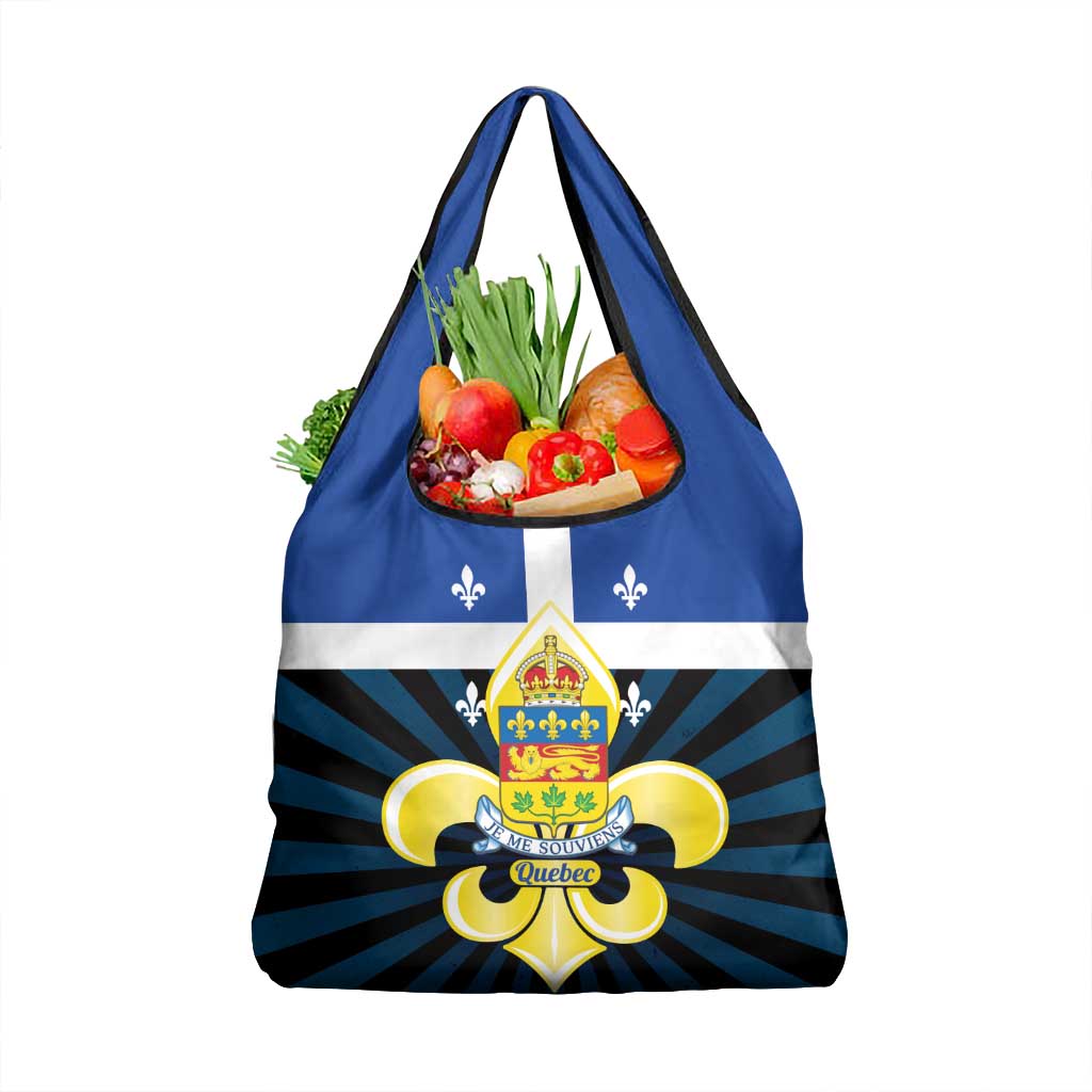 Quebec Canada Province Grocery Bag Fleur De Lis Coat Of Arms