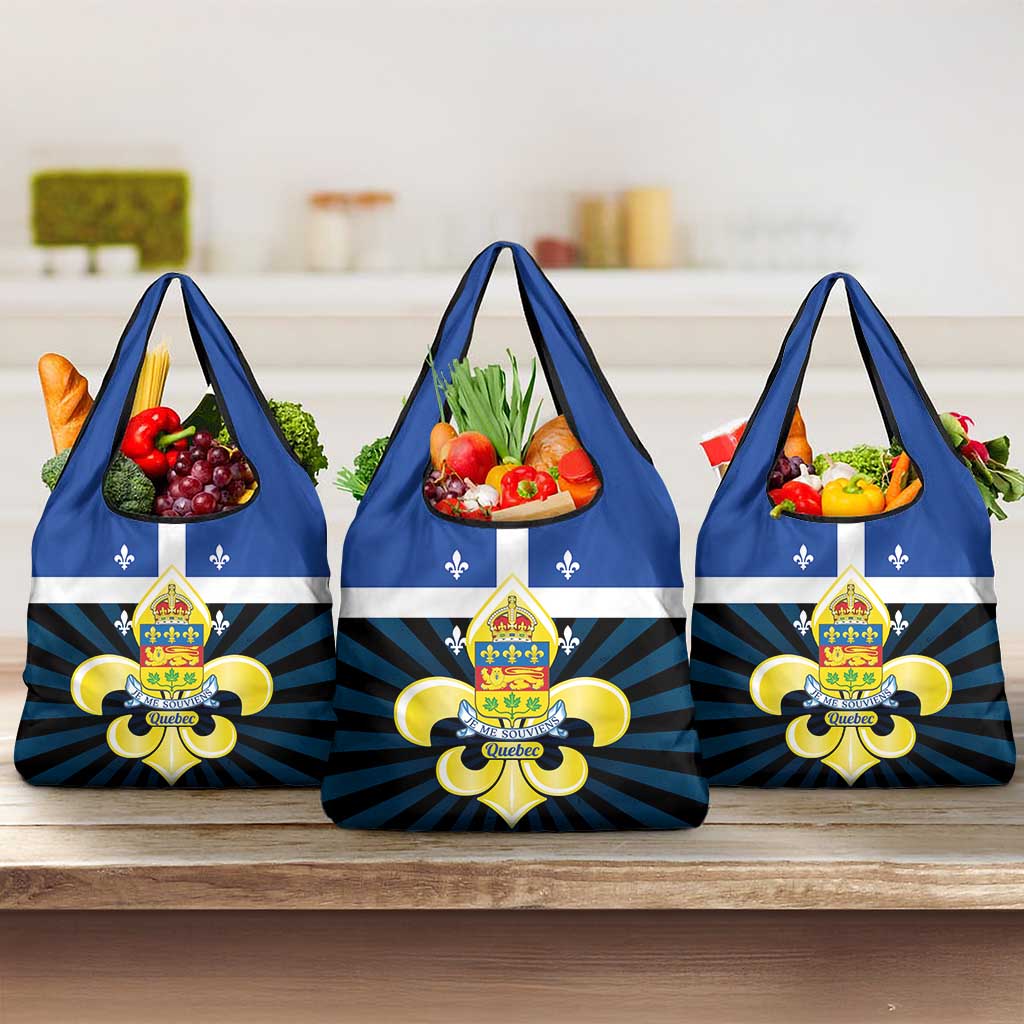 Quebec Canada Province Grocery Bag Fleur De Lis Coat Of Arms