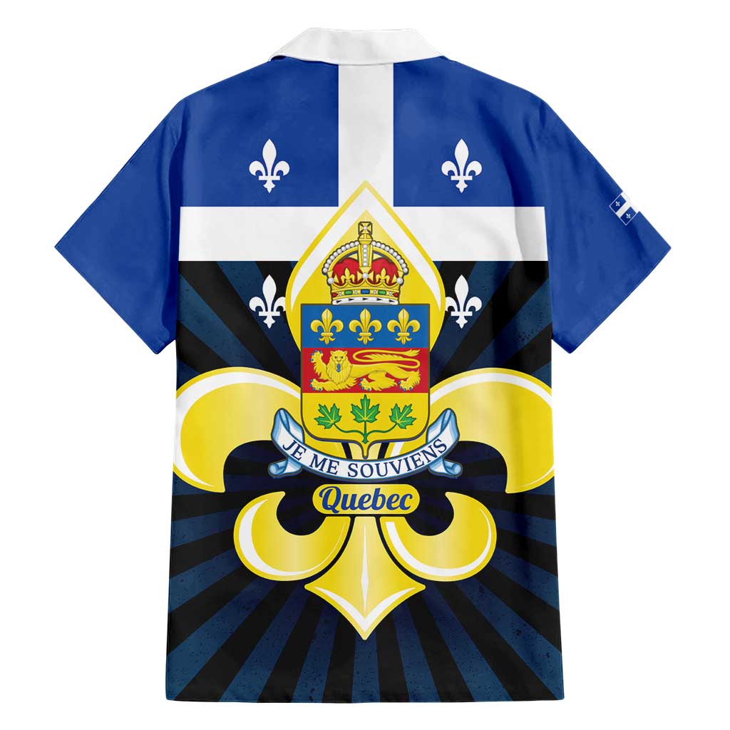Quebec Canada Province Hawaiian Shirt Fleur De Lis Coat Of Arms