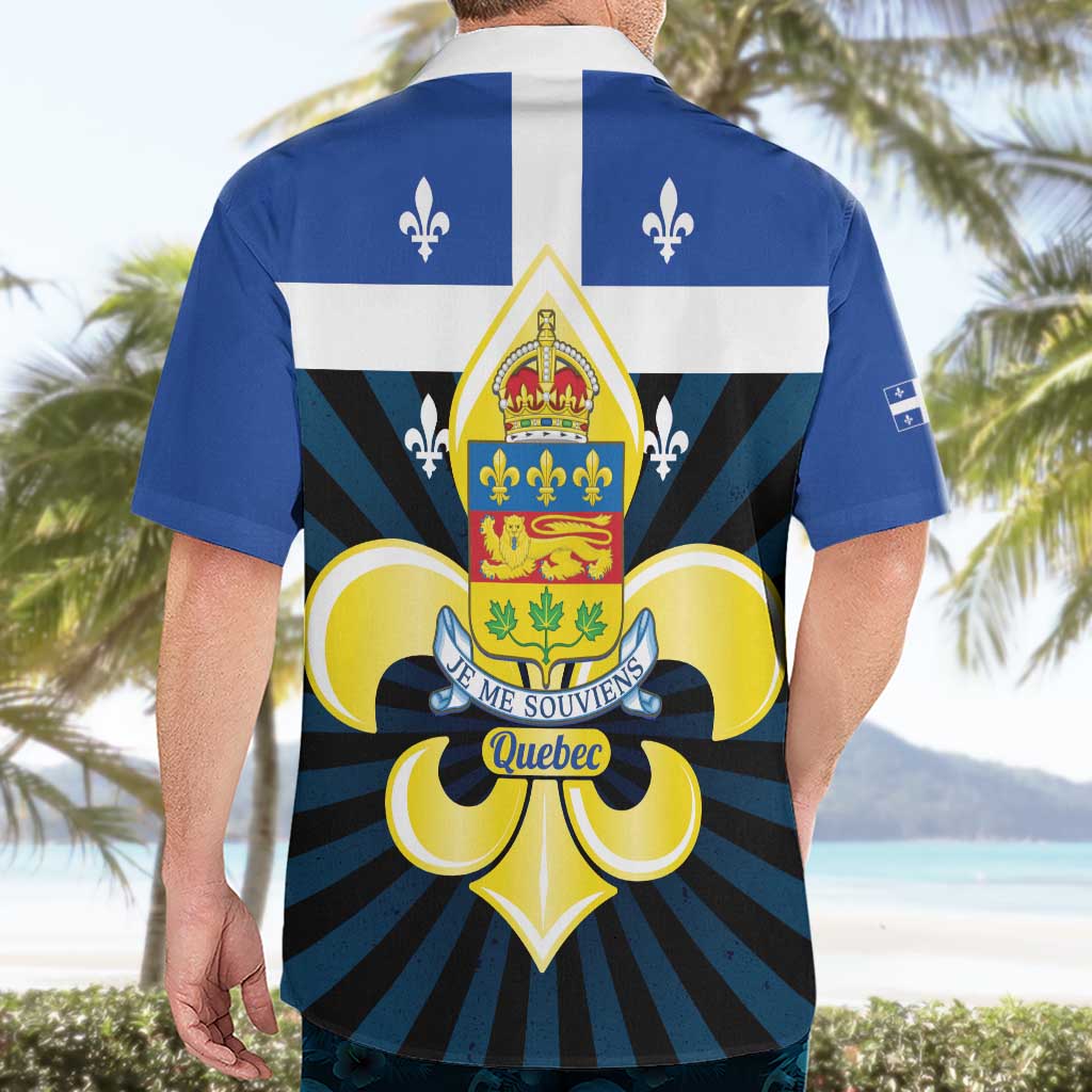 Quebec Canada Province Hawaiian Shirt Fleur De Lis Coat Of Arms