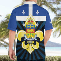 Quebec Canada Province Hawaiian Shirt Fleur De Lis Coat Of Arms