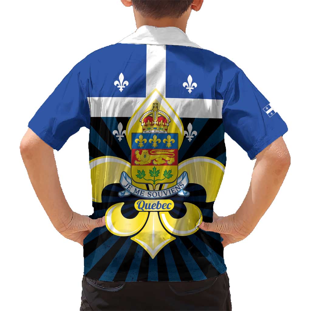 Quebec Canada Province Hawaiian Shirt Fleur De Lis Coat Of Arms