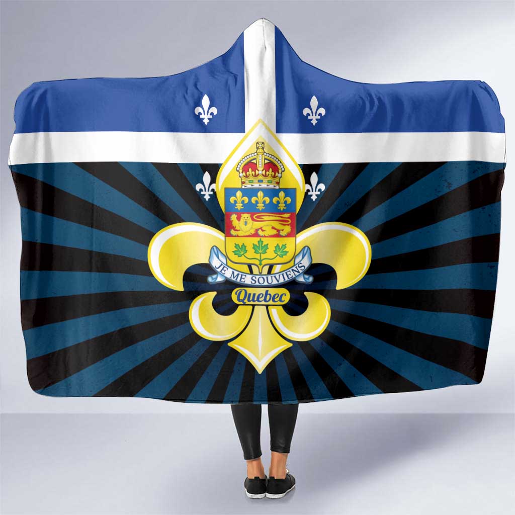 Quebec Canada Province Hooded Blanket Fleur De Lis Coat Of Arms