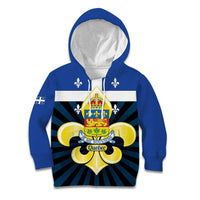 Quebec Canada Province Kid Hoodie Fleur De Lis Coat Of Arms