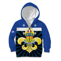Quebec Canada Province Kid Hoodie Fleur De Lis Coat Of Arms