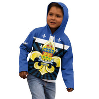 Quebec Canada Province Kid Hoodie Fleur De Lis Coat Of Arms