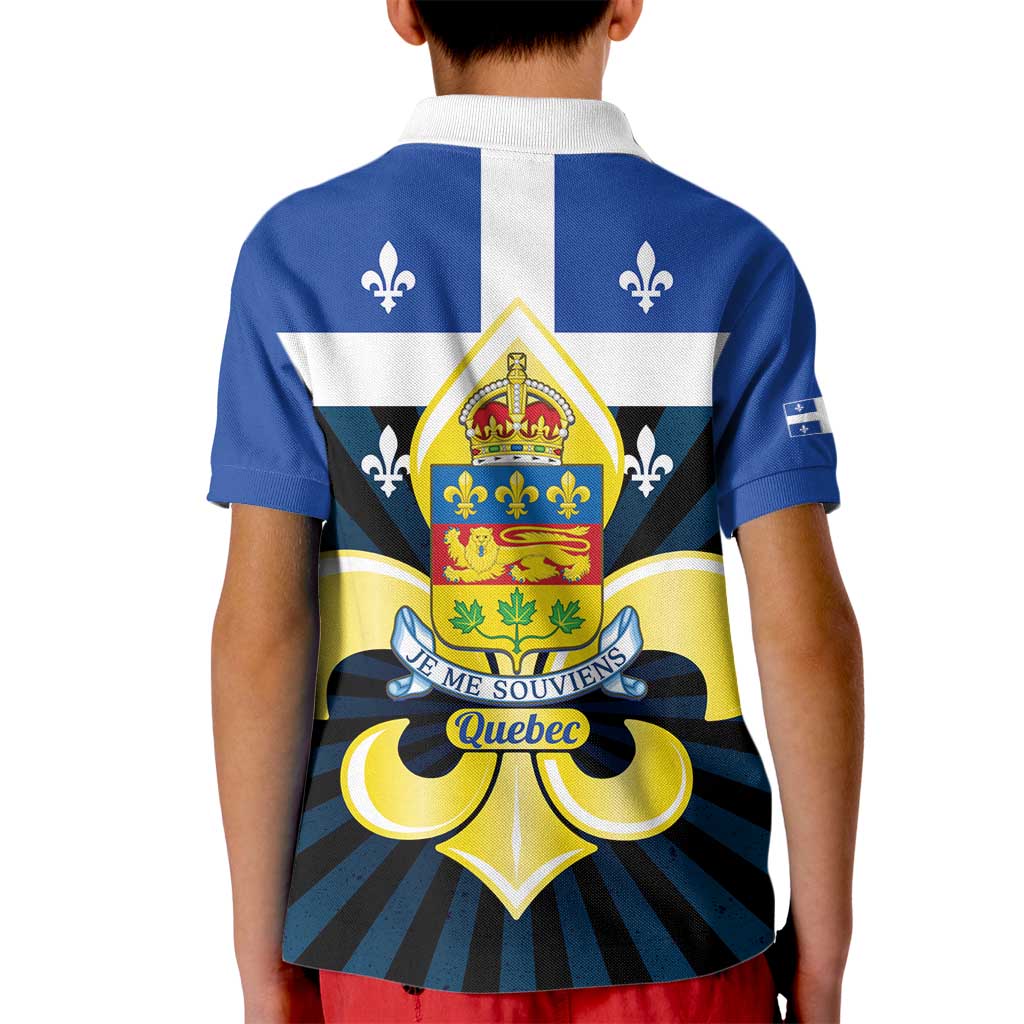 Quebec Canada Province Kid Polo Shirt Fleur De Lis Coat Of Arms