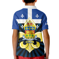 Quebec Canada Province Kid Polo Shirt Fleur De Lis Coat Of Arms