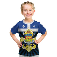 Quebec Canada Province Kid T Shirt Fleur De Lis Coat Of Arms