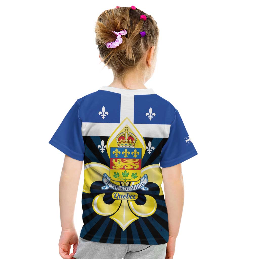 Quebec Canada Province Kid T Shirt Fleur De Lis Coat Of Arms