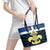 Quebec Canada Province Leather Tote Bag Fleur De Lis Coat Of Arms