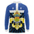 Quebec Canada Province Long Sleeve Polo Shirt Fleur De Lis Coat Of Arms