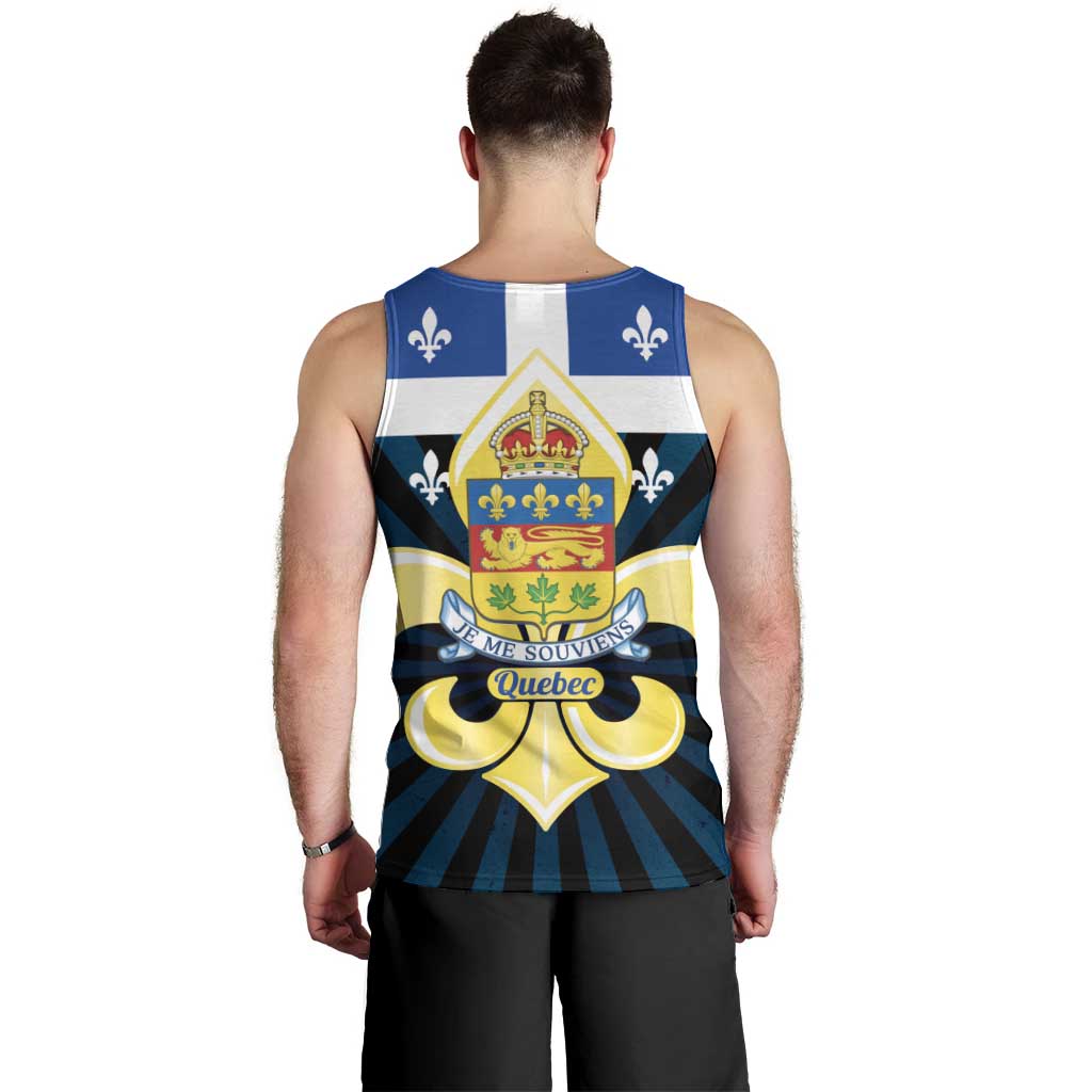 Quebec Canada Province Men Tank Top Fleur De Lis Coat Of Arms
