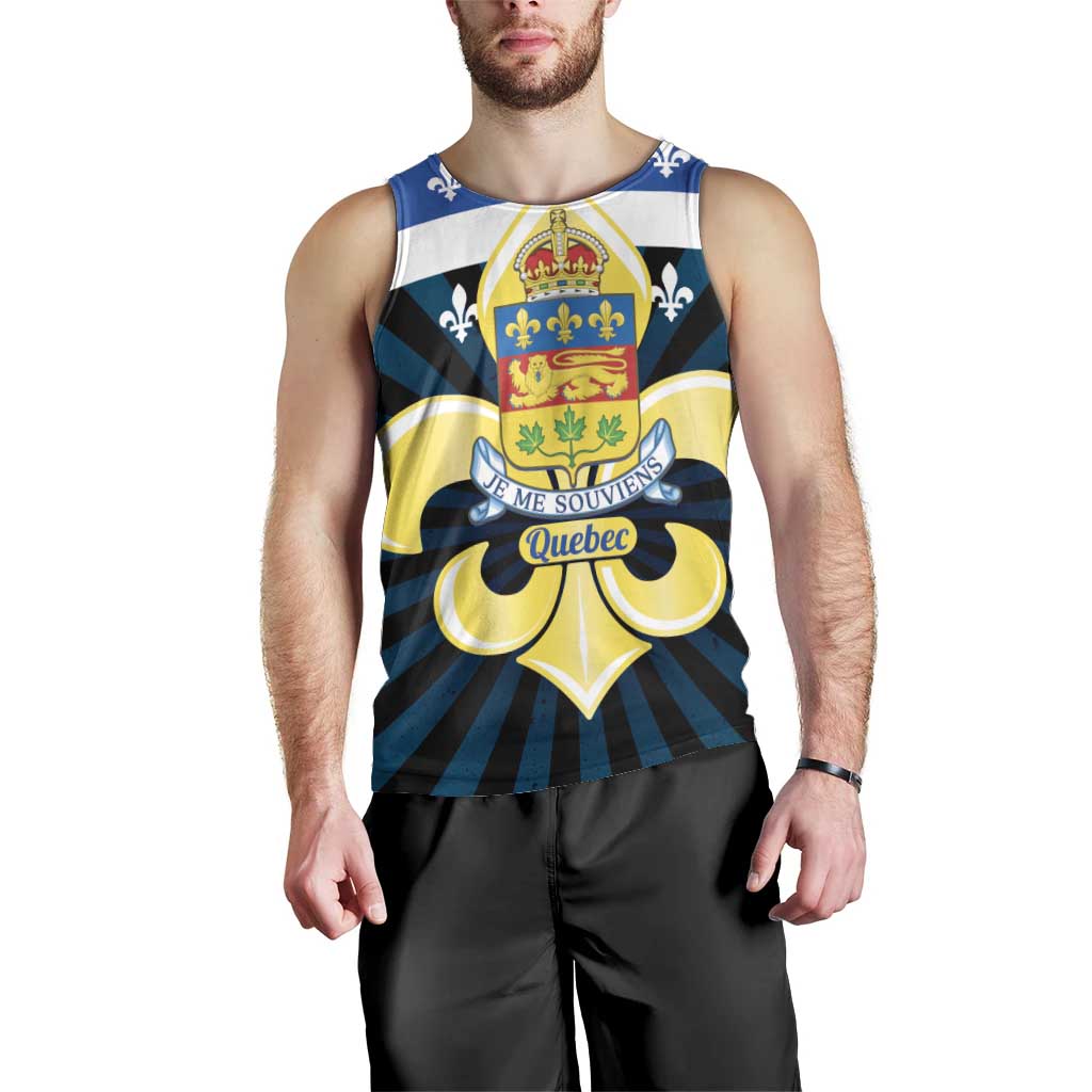 Quebec Canada Province Men Tank Top Fleur De Lis Coat Of Arms