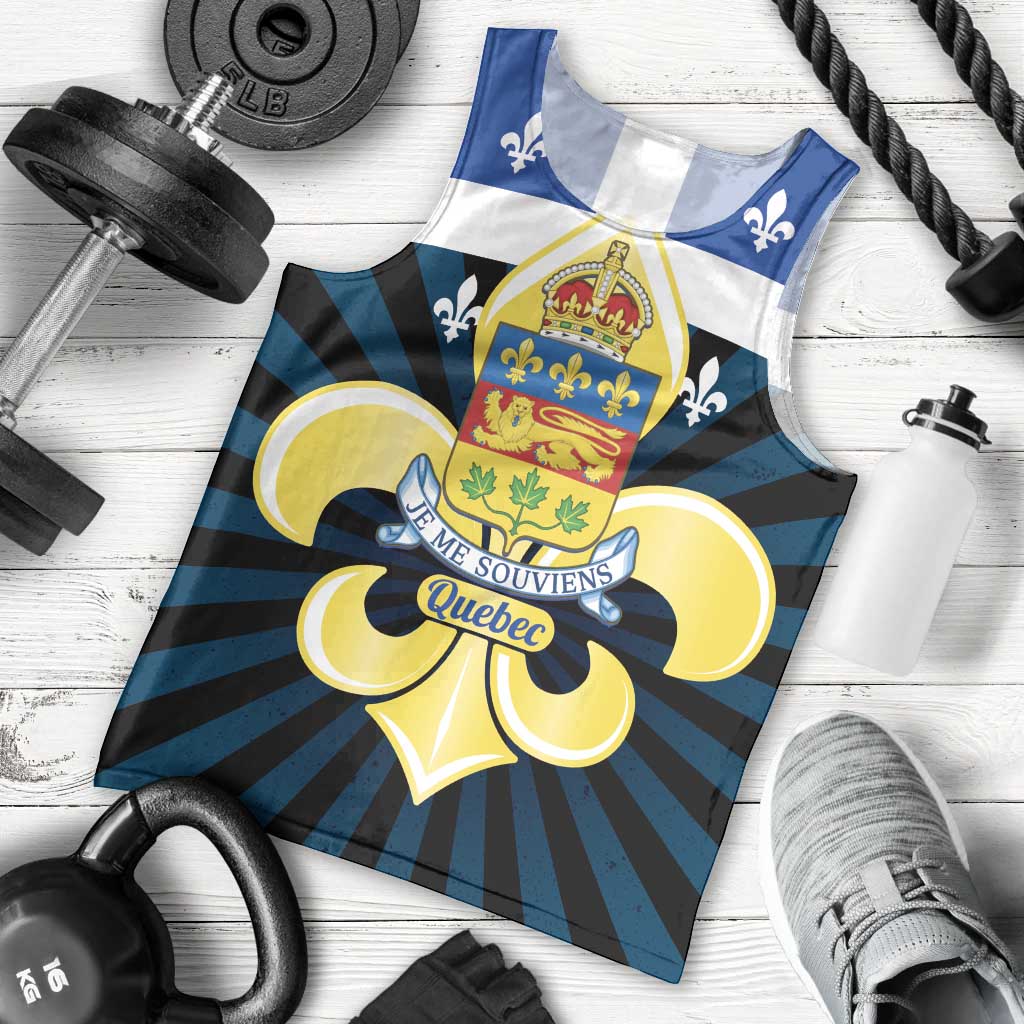 Quebec Canada Province Men Tank Top Fleur De Lis Coat Of Arms