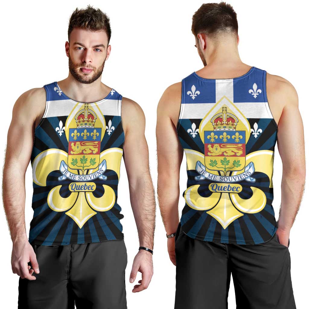 Quebec Canada Province Men Tank Top Fleur De Lis Coat Of Arms