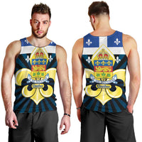 Quebec Canada Province Men Tank Top Fleur De Lis Coat Of Arms