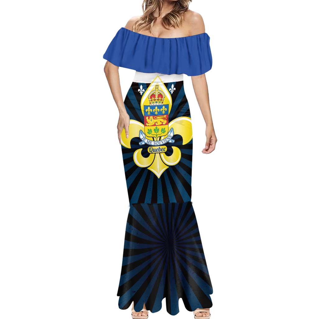 Quebec Canada Province Mermaid Dress Fleur De Lis Coat Of Arms