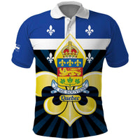 Quebec Canada Province Polo Shirt Fleur De Lis Coat Of Arms