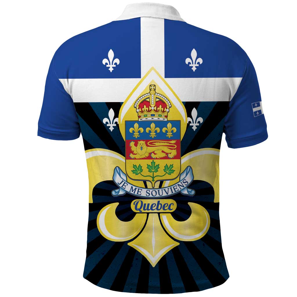 Quebec Canada Province Polo Shirt Fleur De Lis Coat Of Arms